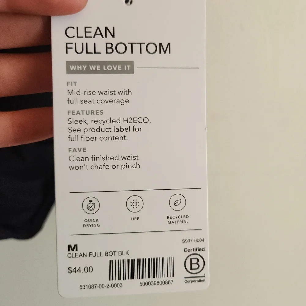 NWT Athleta Black High-Waist Swim Bottoms Bikini Clean Medium M - Picture 4 of 6
